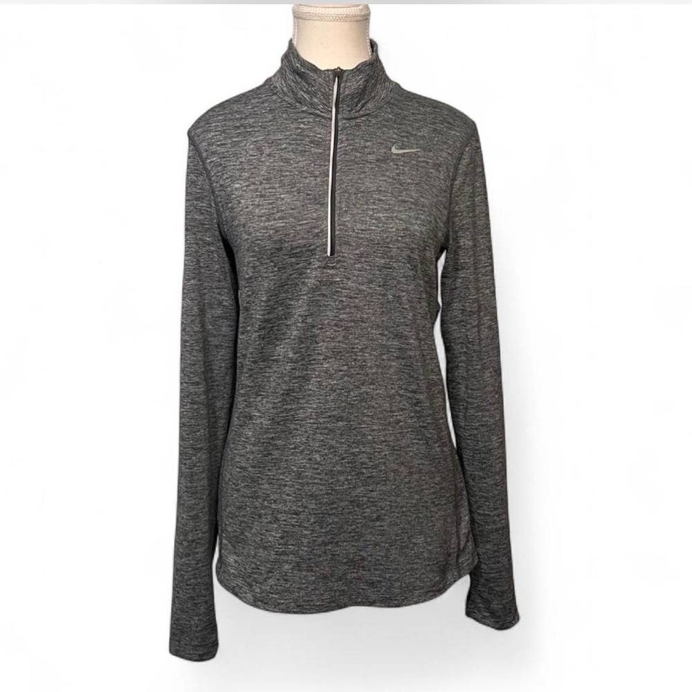 Nike Women's Dri-Fit heather grey quarter zip long sleeve Size Small